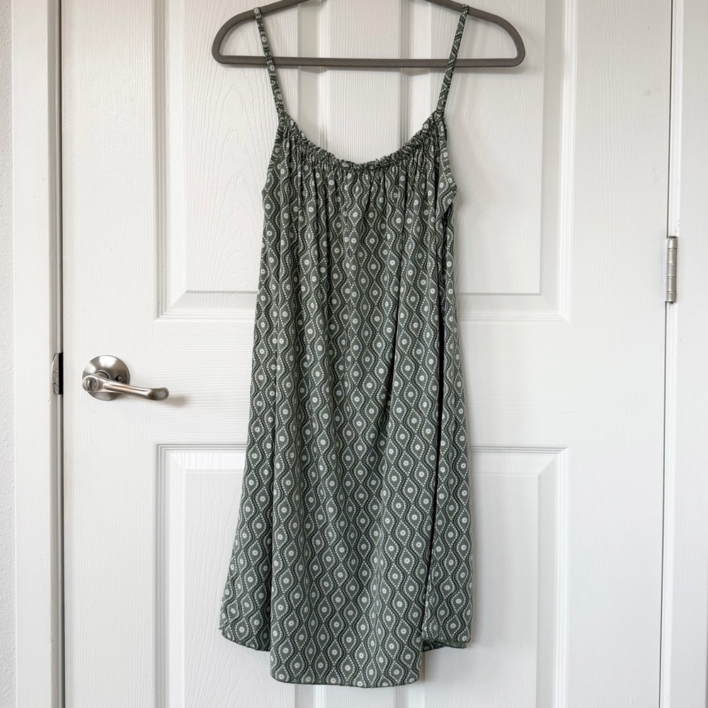 Made in Italy Sage Green Floral Print Cottagecore Mini Dress
